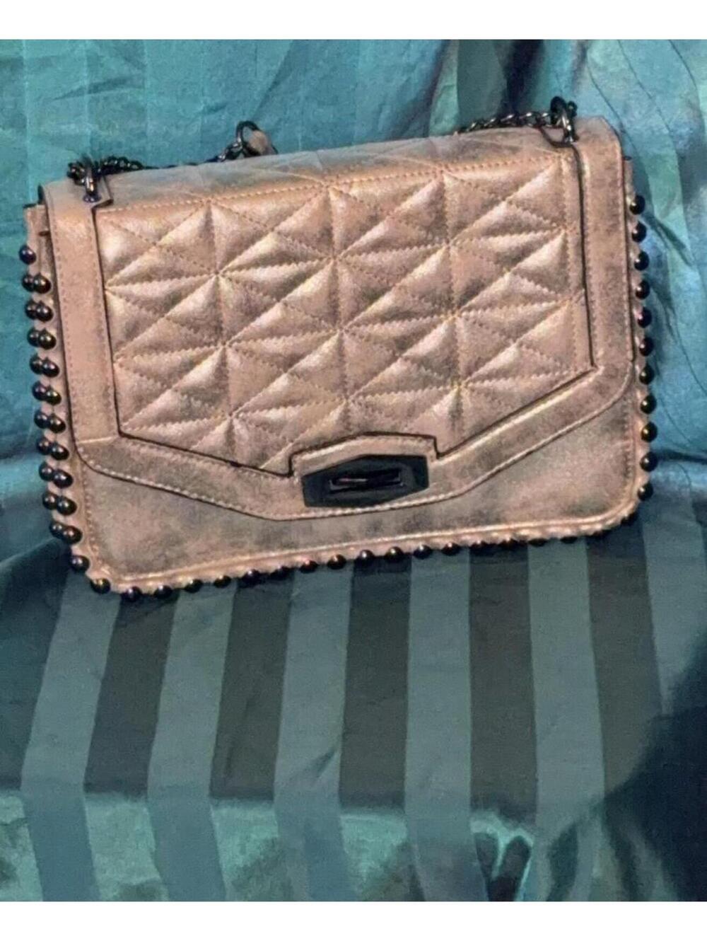 Gianni Bini Quilted Metallic Chain Shoulder Bag